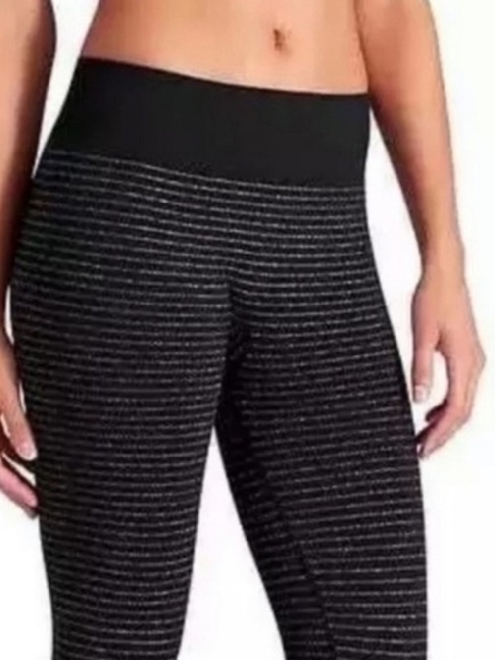 Athleta Silver Striped Leggings